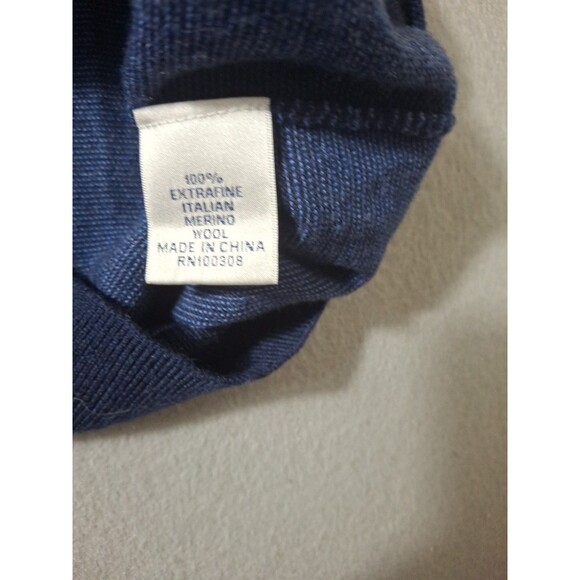 Peter Millar Men Small  1/4 Zip Italian Merino Wool  Sweater Blue Black Stripe - Picture 6 of 9